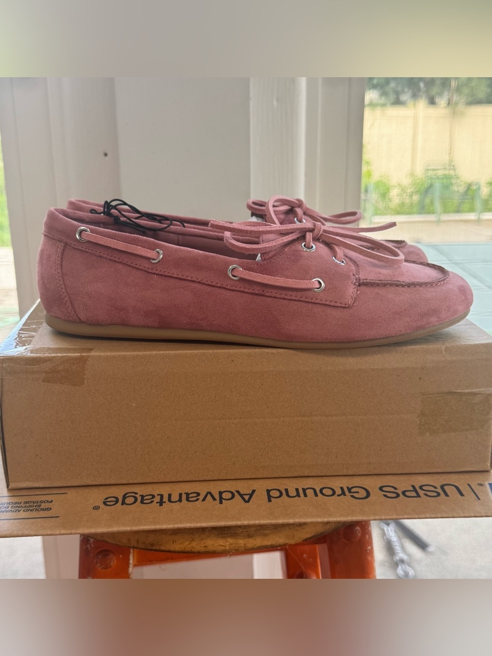Time and Tru Memory Foam Boat Shoes Dusty Rose Pink Slip On Loafers NWT 9.5 New